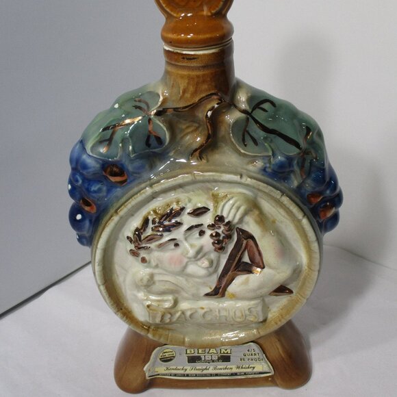 Vintage 1970 Jim Beam Bacchus Regal China Decanter Bottle Chicago - Picture 1 of 9